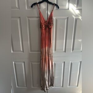 Sky Women's Gradient Maxi Dress - Red and Brown